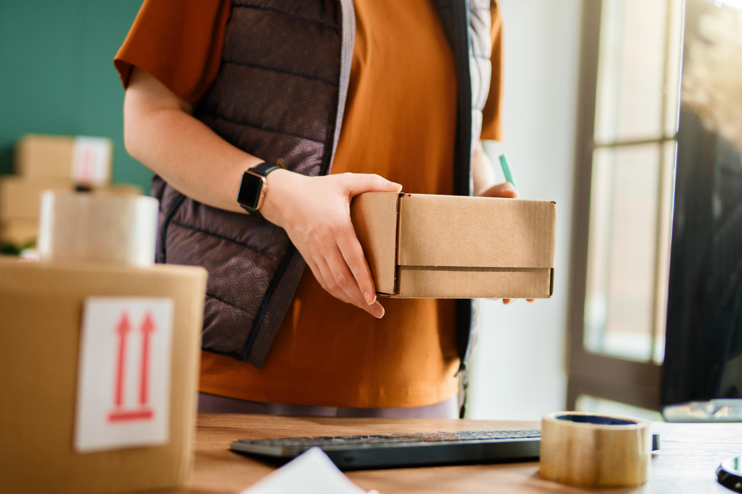 Woman working in a warehouse